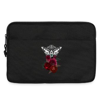 Geometric Moth Over Rose Bouquet - Laptop bag 13" - black - Front