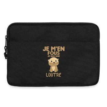 Je M'en Fous Je Suis Une Loutre Cadeau - Sacoche pour ordinateur portable 13 pouces - noir - Devant