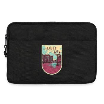 Retro-Abzeichen, Lille Frankreich ist meine Heimatstadt - Laptoptasche 13" - Schwarz - Vorne
