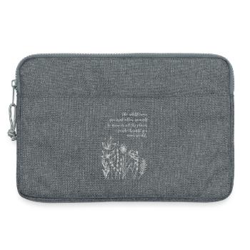 Quote "Like wildflowers allow yourself to grow" - Laptop bag 13" - heather grey - Front