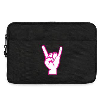 Main avec Rock- Métal -Satan Symbole Rose - Sacoche pour ordinateur portable 13 pouces - noir - Devant
