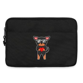 Lancashire Heeler mit Sonnenbrille und Herz - Laptoptasche 13" - Schwarz - Vorne