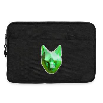 Grüner Kristallkatze - Laptoptasche 13" - Schwarz - Vorne
