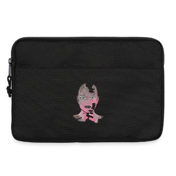 Torn Pink Watercolor Portrait - Laptop bag 13" - black - Front