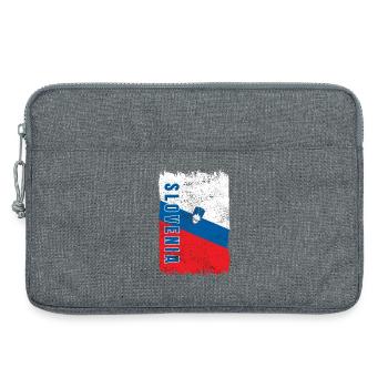 Drapeau vintage de Slovénie - Sacoche pour ordinateur portable 13 pouces - gris chiné - Devant