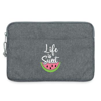 La vie est douce - Sacoche pour ordinateur portable 13 pouces - gris chiné - Devant