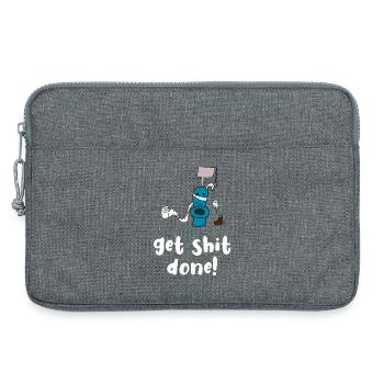 get shit done toilette klo kinder erziehung - Laptoptasche 13" - Grau meliert - Vorne