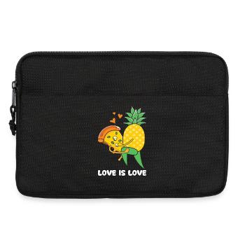 L’amour est amour – Pizza hawaïenne design ananas - Sacoche pour ordinateur portable 13 pouces - noir - Devant