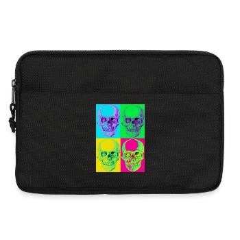 Crâne Pop Art Quadri - Sacoche pour ordinateur portable 13 pouces - noir - Devant