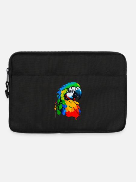 Oil painting of a colorful parrot - Laptop bag 13" - black