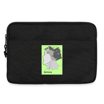 Carte de l’Allemagne avec dégradé et drapeaux - Sacoche pour ordinateur portable 13 pouces - noir - Devant