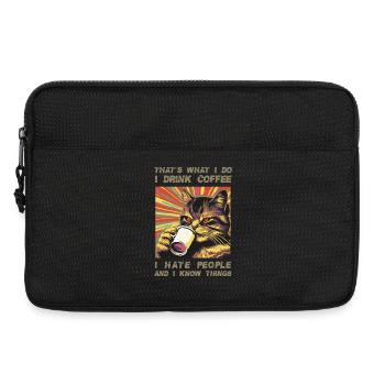 Coffee-drinking, sarcastic cat lover - Laptop bag 13" - black - Front