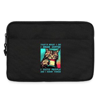 Kaffee mit einer Katze - Laptoptasche 13" - Schwarz - Vorne