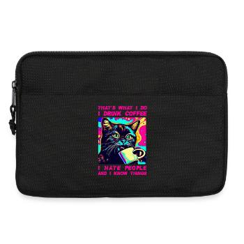 Gemütlicher Katzenkaffee - Laptoptasche 13" - Schwarz - Vorne