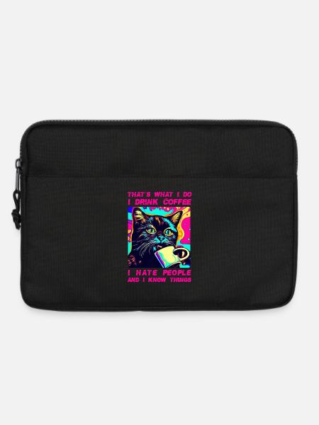 Cozy Cat Coffee - Laptop bag 13" - black