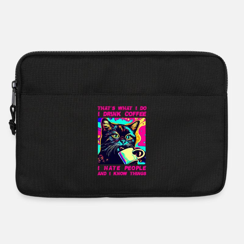 Cozy Cat Coffee - Laptop bag 13" - black