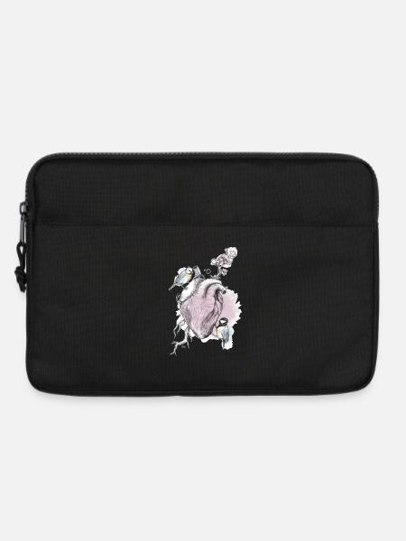 Meisen und Herz - Laptoptasche 13" - Schwarz