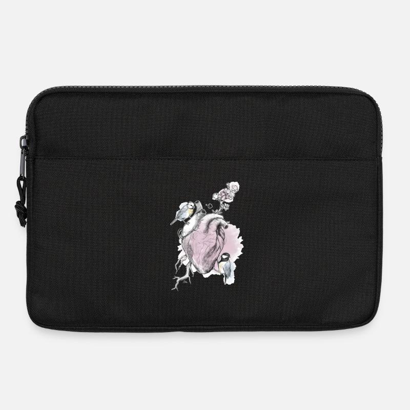 Meisen und Herz - Laptoptasche 13" - Schwarz