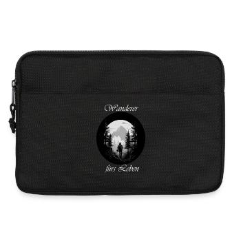 Wanderer fürs Leben weiß - Laptoptasche 13" - Schwarz - Vorne
