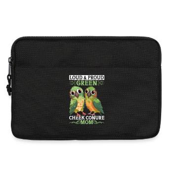 Loud & Proud Green Parakeet Mama Conure Parrot - Laptop bag 13" - black - Front