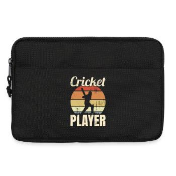 Vintage Cricket Spieler - Laptoptasche 13" - Schwarz - Vorne