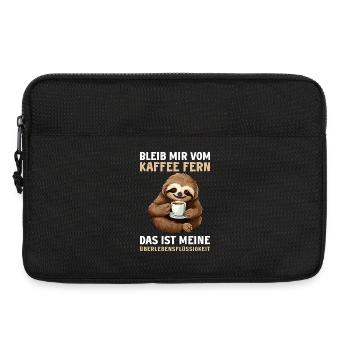 Lustiger Faultier Kaffee Faultiere Spruch - Laptoptasche 13" - Schwarz - Vorne