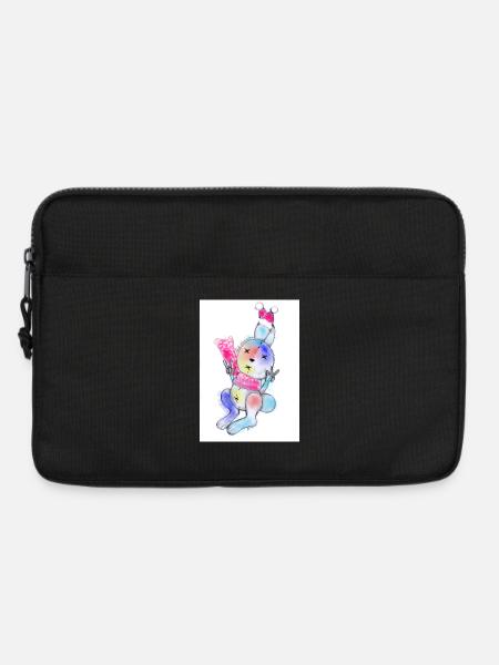 Bunter Weihnachtskuschelhase mit Mütze - Laptoptasche 13" - Schwarz