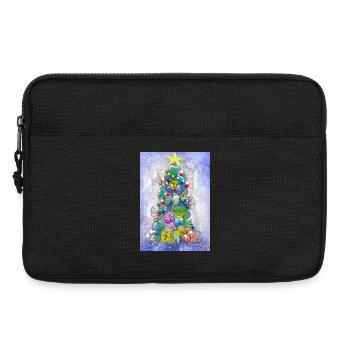 Fabelhafte Hundfamilie im Weihnachtsglanz - Laptoptasche 13" - Schwarz - Vorne