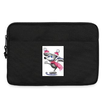 Festliche Maus mit Weihnachtsmütze - Laptoptasche 13" - Schwarz - Vorne