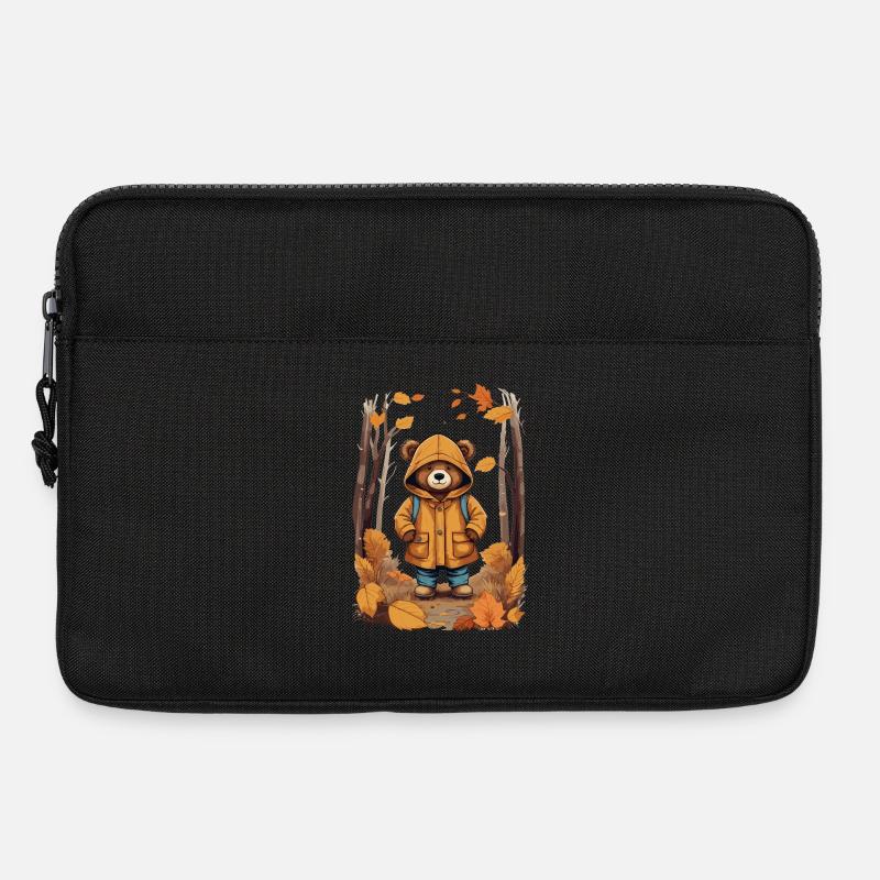 Süßer Bär im Wald - Laptoptasche 13" - Schwarz