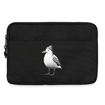 Nordsee Möwe Mütze Beanie schwarz weiß - Laptoptasche 13" - Schwarz - Vorne