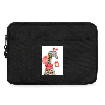 Fröhlicher Giraffe Weihnachtsgruß - Laptoptasche 13" - Schwarz - Vorne