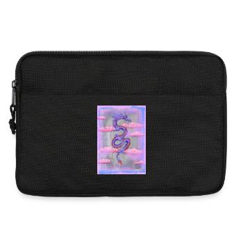 Mythischer Drachen in Wolkenlandschaft - Laptoptasche 13" - Schwarz - Vorne