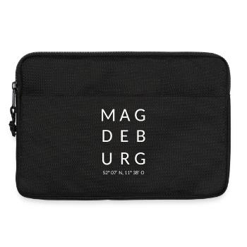 Magdeburg Schriftzug - Laptoptasche 13" - Schwarz - Vorne