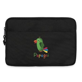 Papagei – Buntes Tiermotiv 🦜🌈 - Laptoptasche 13" - Schwarz - Vorne
