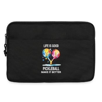 La vie est belle. Le pickleball l’améliore - Sacoche pour ordinateur portable 13 pouces - noir - Devant