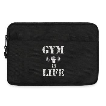 Gym Is Life – Dumbbell Vintage - Laptop bag 13" - black - Front