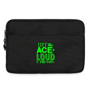 Hit the Ace as loud as you can neon Tennis Design - Laptoptasche 13" - Schwarz - Vorne