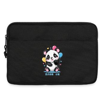 Süße Panda Bär - Laptoptasche 13" - Schwarz - Vorne