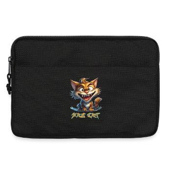 Mad Cat - Chat Fou - Cartoon - Laptop bag 13" - black - Front