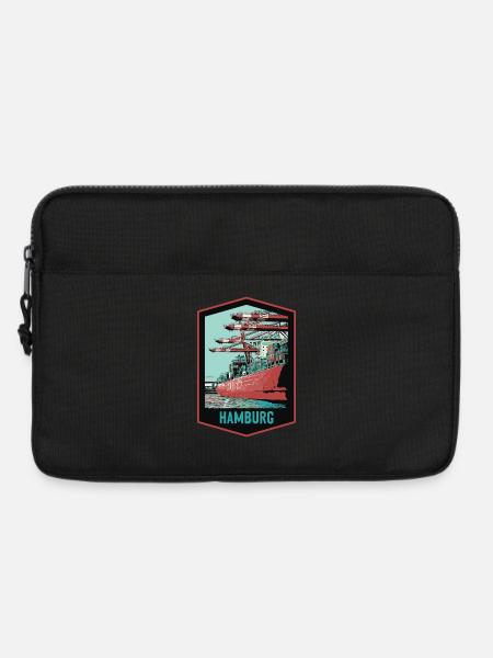 Hamburger Hafen und seine Schiffe - Laptoptasche 13" - Schwarz