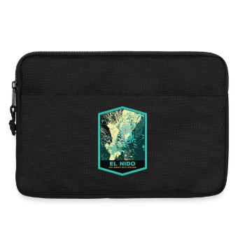 Luftaufnahme von El Nido und Fischerbooten, Palawan - Laptoptasche 13" - Schwarz - Vorne