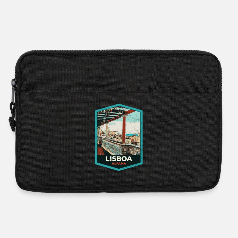 Illustration Alfama, Lissabon - Laptoptasche 13" - Schwarz