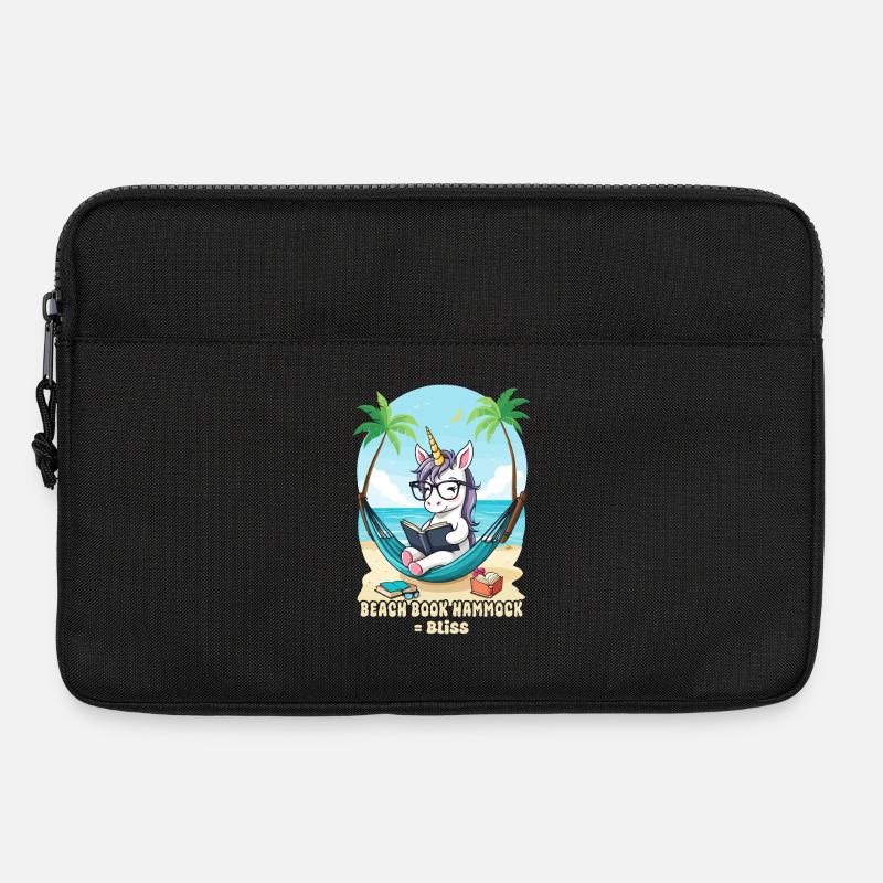 Einhorn mit Buch - Laptoptasche 13" - Schwarz
