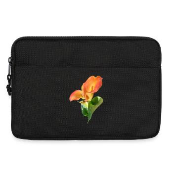 Orange Calla Blütenzauber - Laptoptasche 13" - Schwarz - Vorne