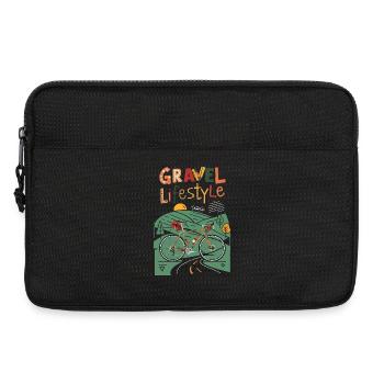 Adventure Cycling Travel Tee Gravel Bike - Laptop bag 13" - black - Front