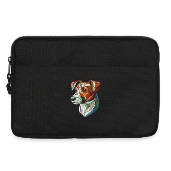 Geometrischer Jack Russel Hundekopf, Polygon Kunst - Laptoptasche 13" - Schwarz - Vorne