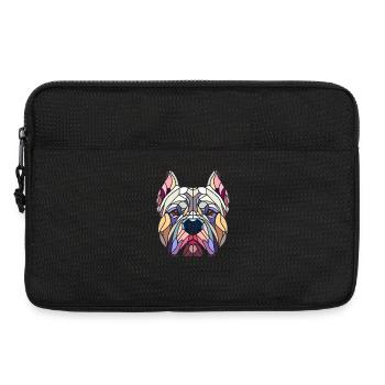 Tête american bully art géométrique, polygone - Sacoche pour ordinateur portable 13 pouces - noir - Devant