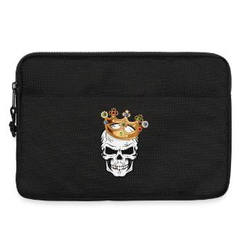 Schädel,Skull,Totenkopf mit Krone und Goldzahn - Laptoptasche 13" - Schwarz - Vorne