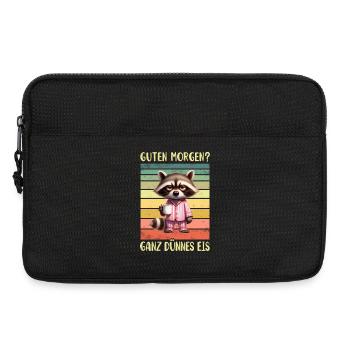 Waschbär Morgenmuffel - Laptoptasche 13" - Schwarz - Vorne